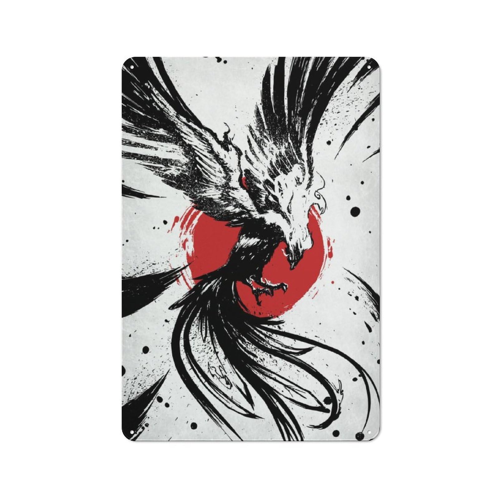 Junmoney Phoenix Hoo Printed Metal Sign 30X20cm For Pub Or Café, With Clear Industrial Wall Decor Character