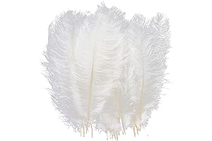 AWAYTR Ostrich Feathers: Enhance Decor with Large, White Elegance