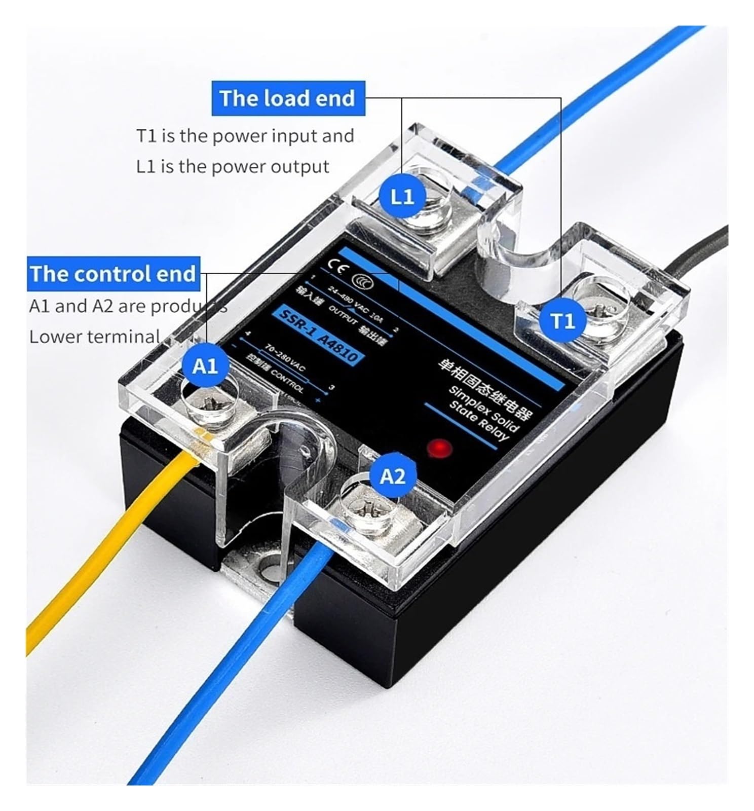 SSR-25DA SSR-40DA SSR-40AA Relè a Stato Solido monofase 10A 25A 40A 60A 80A 100A 120A DD da AA Modulo for Il Controllo della Temperatura(AC Controlled AC,120A)