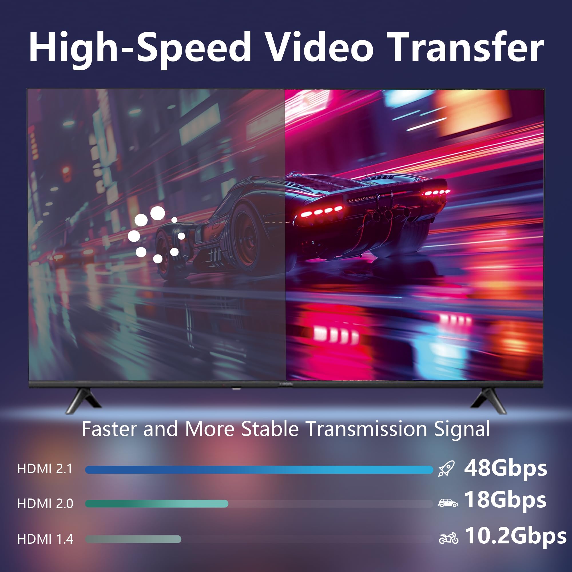 Cavo HDMI in fibra ottica 8K, 30 m, lungo attivo HDMI 2.1, 48 Gbps, ad altissima velocità, 8K a 60 Hz, 4K a 120 Hz, HDR10, eARC 3D HDCP 2.3, compatibile per laptop, PC, monitor, PS5, PS4, Xbox, HDTV