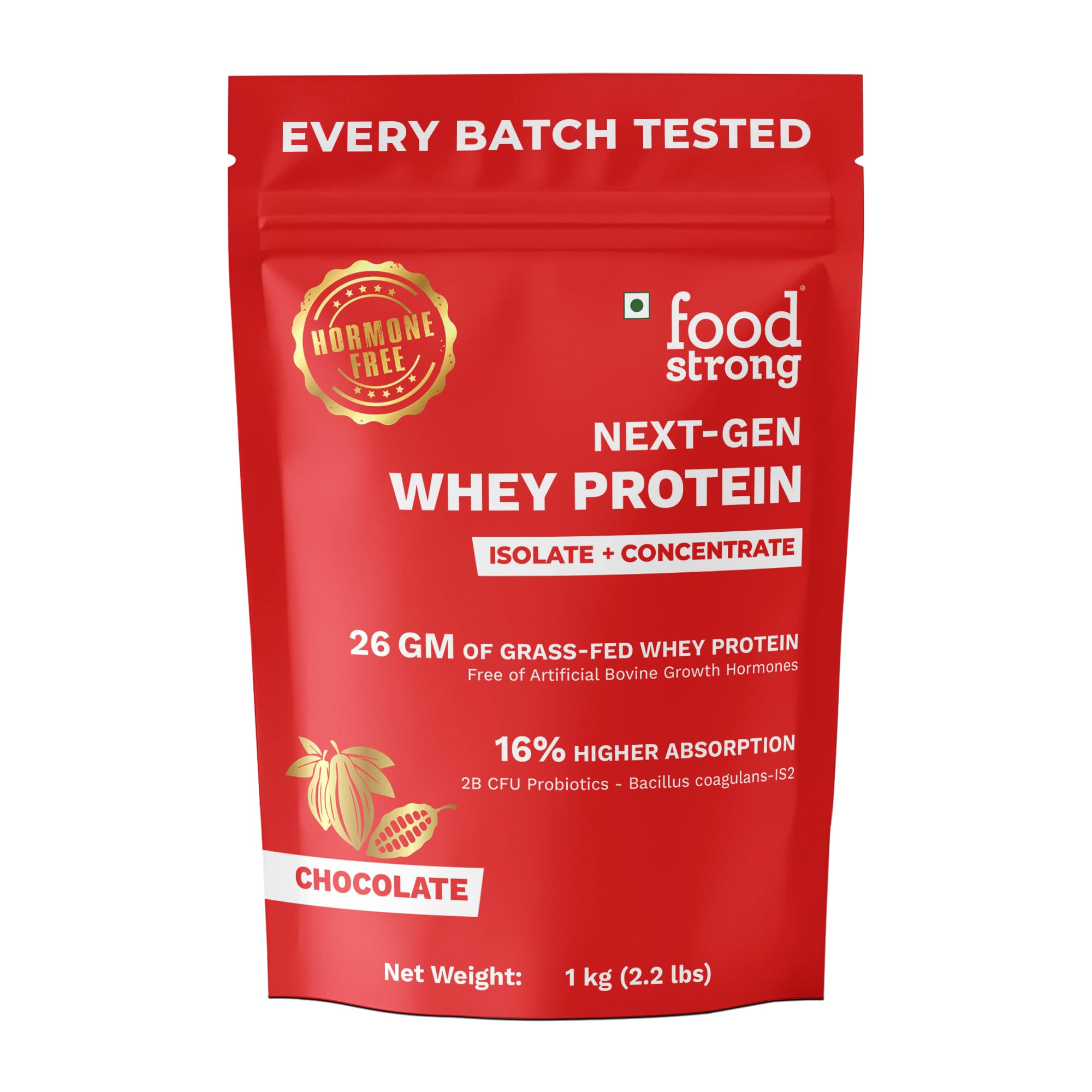 Foodstrong Next-Gen Whey Protein Isolate + Concentrate, 100% Hormone Free Grass-Fed Whey, 30G Protein, Unflavoured (Raw Protein), With Turmeric, Probiotics & Natural Digestive Enzymes For Easy Digestion, 1KG — Amazon image 17
