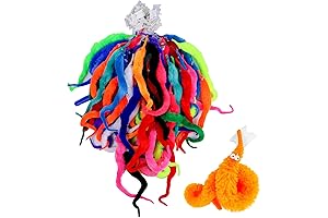 HAPTIME Wacky Worm Toys with Wiggle Eyes, 64 Pack Colorful Fuzzy Worms