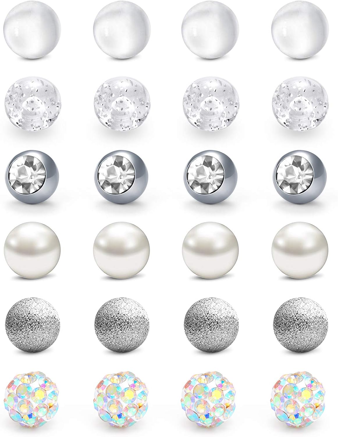 QWALIT 14G 5mm Replacement Balls for Body Piercing Jewelry