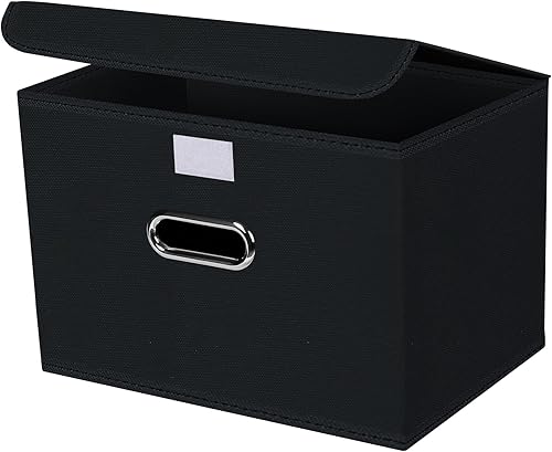 Paquete de 1 cubos de almacenamiento plegables grandes con tapas, cubos de almacenamiento de tela para estantes, armario, guardería, cestas de