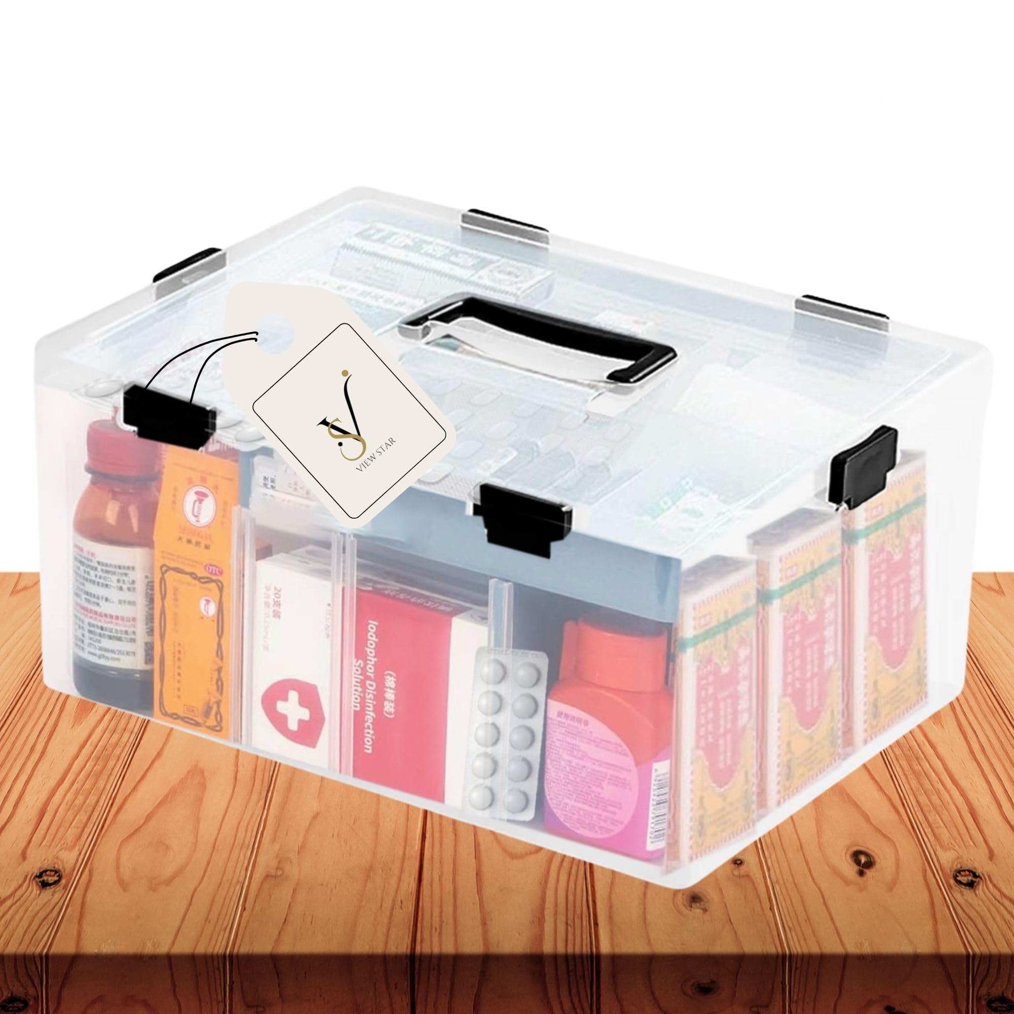 VIEWSTARMedicine Box, First Aid Medical Box, Family Emergency Medical Travel Kit,Large Medicine Box Organizer for Home & Travelling, Organiser for Medicine (Medical Box)