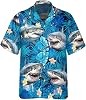 Shark Hawaiian Shirt for Men Funny - Hawaiian Shirts Short Sleeve - Mens Button Down Shirt Gift for Shark lovers