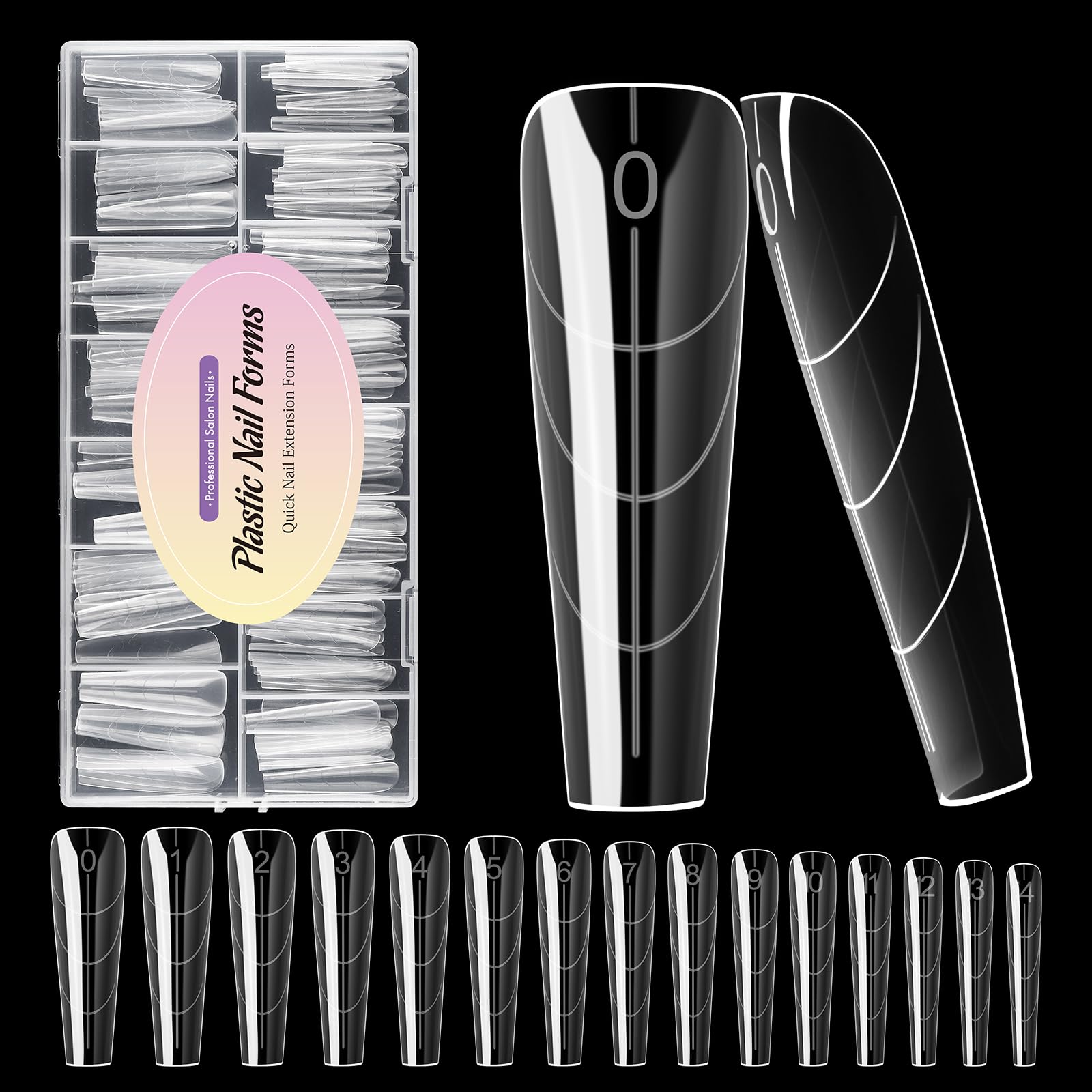 BNG 150PCS Dual Nail Forms for Gel Nails Extension Gel Builder Professional Polymer Gel Nails Extension Mold Full Cover Widen Acrylic Nail Molds Quick Building
