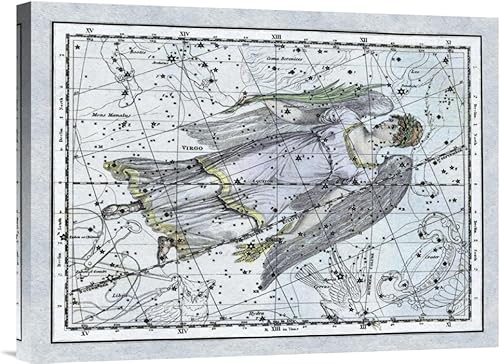 global gallery gcs-4501561824142" Alexander Jamieson Mapas de los Cielos Virgo la doncella "galería Giclée sobre lona arte de la pared Impresión