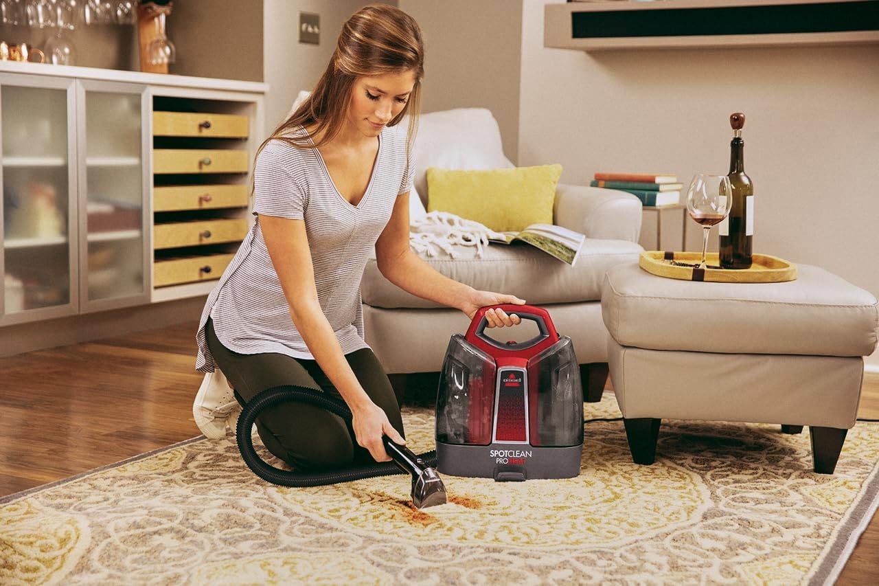 BISSELL SpotClean ProHeat, Upholstery Water Vacuum, Lava Vacuum with HeatWave Technology, Liquid Cleaner for Carpets, Upholstery, Sofa, Cars and More, 330W Powerful Motor, 36988