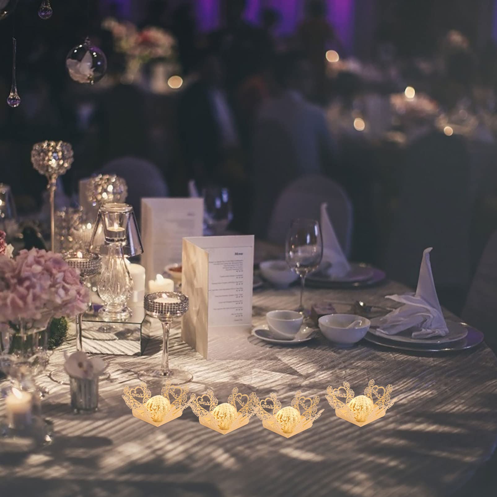 Didiseaon Present Boxes 50 Pcs Truffle Wrappers Paper Chocolate Candy Cups Truffle Liners Truffle Cups Sugar Wraps Paper for Wedding Birthday Party Golden Small Present Boxes