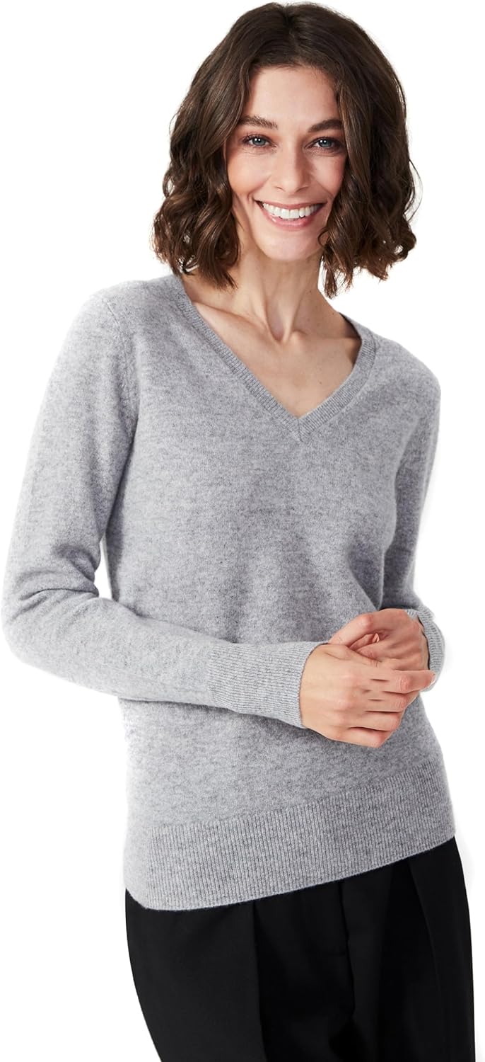 100% Pure Cashmere V-Neck Women's Sweater