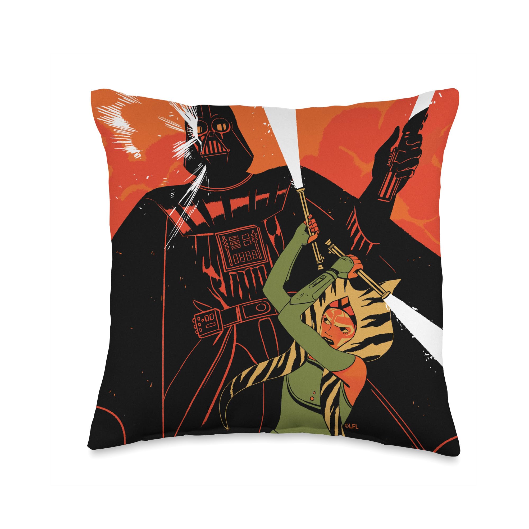 Coussin Ahsoka contre Darth Vader Star Wars Rebels 40x40cm multicolore