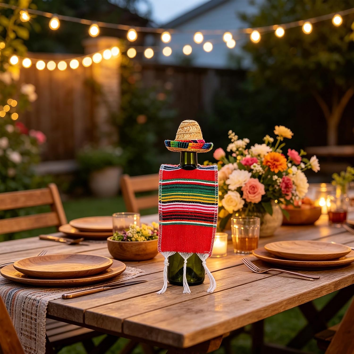 SOLUSTRE 2 Sets Mini Cloth Wine Bottle Covers with Hat and Scarf, Versatile Decorative Accessories for Wine Bottle Parties and Holiday Celebration, Festive Atmosphere Creator