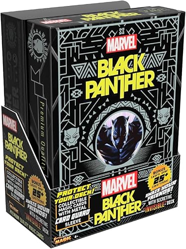 Fantasma Marvel's Black Panther - Cartas coleccionables de primera calidad, cartas Magic Deck Marvel con funda protectora de metal para cartas