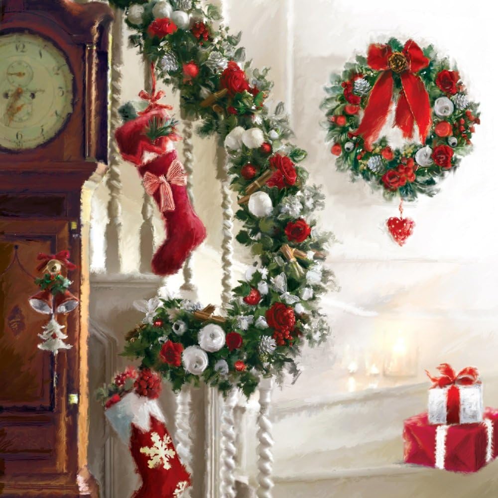 Musical Christmas Card. Grandfather Clock. Open greeting card and hear 15-20 seconds of It Came Upon a Midnight Clear