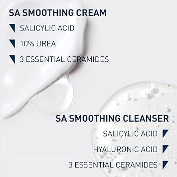 CeraVe SA Smoothing Routine: Cleanse and Moisturise Duo For Rough and Bumpy Skin, For use on Face and Body, Cleanser 236 ml and Cream 340 g