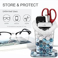 Vista 88 de Fintie Soporte para anteojos forrado de felpa con base magnética, estuche de cuero vegano prémium para lentes