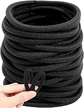 100 Pcs Hair Elastics Hair Bands for Women 2cm Diameter Black Metal Free Ponytail Holder for Braids Ponytails Black Hair Ties for Hairstyles
