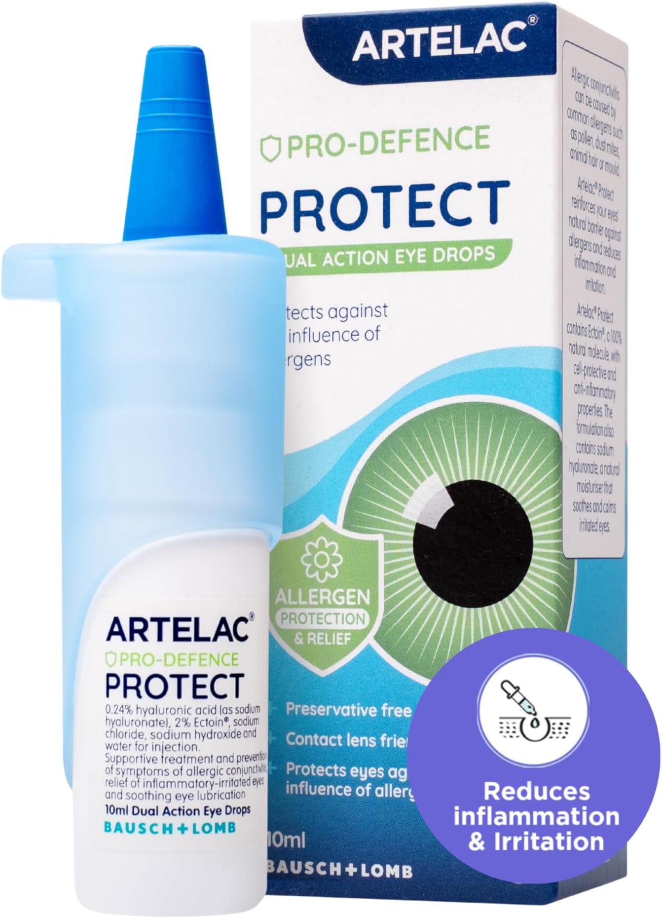 Allergy Eye Drops, Protect, Protection Against Allergens and Reduces Eye Inflammation and Irritation, Preservative Free, Contact Lens Friendly, 10ml