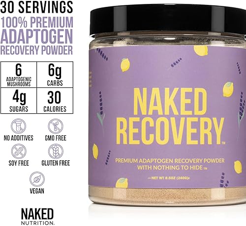 Miniatura 2 de NAKED Recovery - Mushroom Supplement Powder - Lions Mane, Cordyceps, Reishi, Tart Cherries, Lemon Balm - Adaptogen Wellness Formula, Stress Relief,