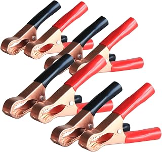 Clips Durable Heavy Duty Alligator Clamps Black & Red Boot Metal Spring Loaded Truck Car Battery Electric Test Clips (8 PCS)