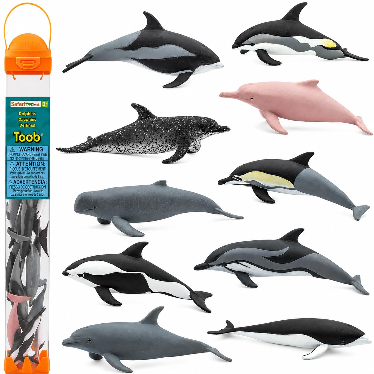 Dolphin Toob - 10 Mini Animal Figurines Toy Set for Kids
