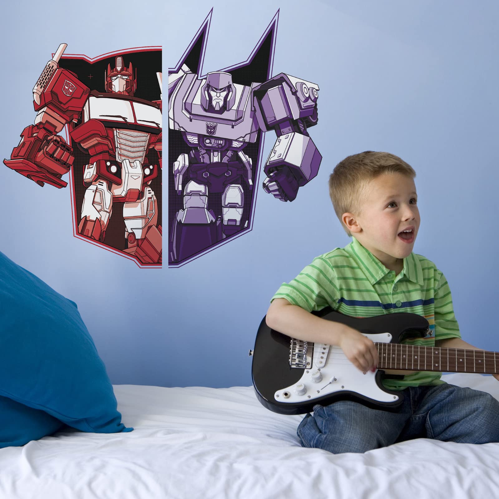 Stickerscape Optimus Vs Megatron Transformers Earthspark Wall Stickers ( - Large Size) | Official Transformers Wall Decal, Transformers Wall Decor For Bedroom | Easy To Apply, Cleanly Removable