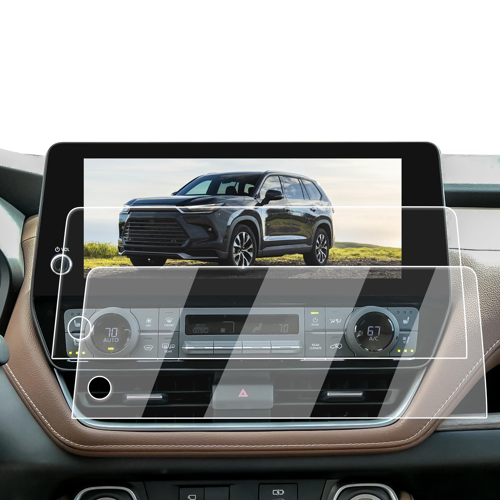 2026 Grand Highlander Screen Protector - 2 Pcs Anti-Reflective 12.3-Inch Navigation For 2024-2026 Toyota Grand Highlander/Hybrid (XLE/Limited/Platinum