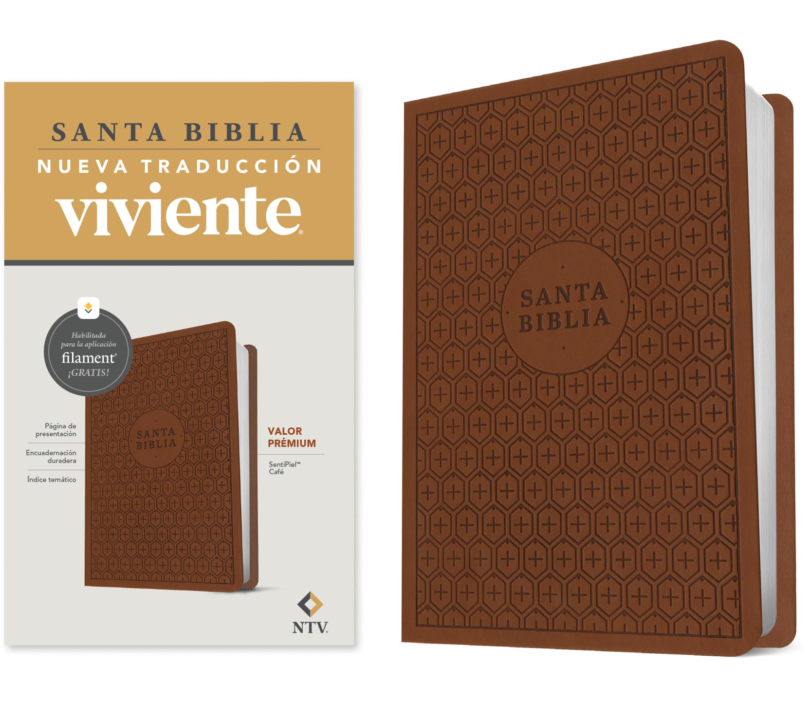Biblia valor prémium NTV con Filament (SentiPiel, Café) (Spanish Edition)