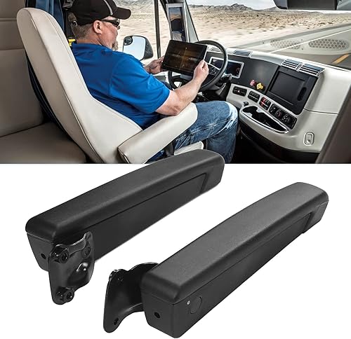 Miniatura 7 de KIMISS Mango de asiento, par de reposabrazos ajustable para asiento de coche, resistente a los golpes, esponja de poliuretano, color negro,