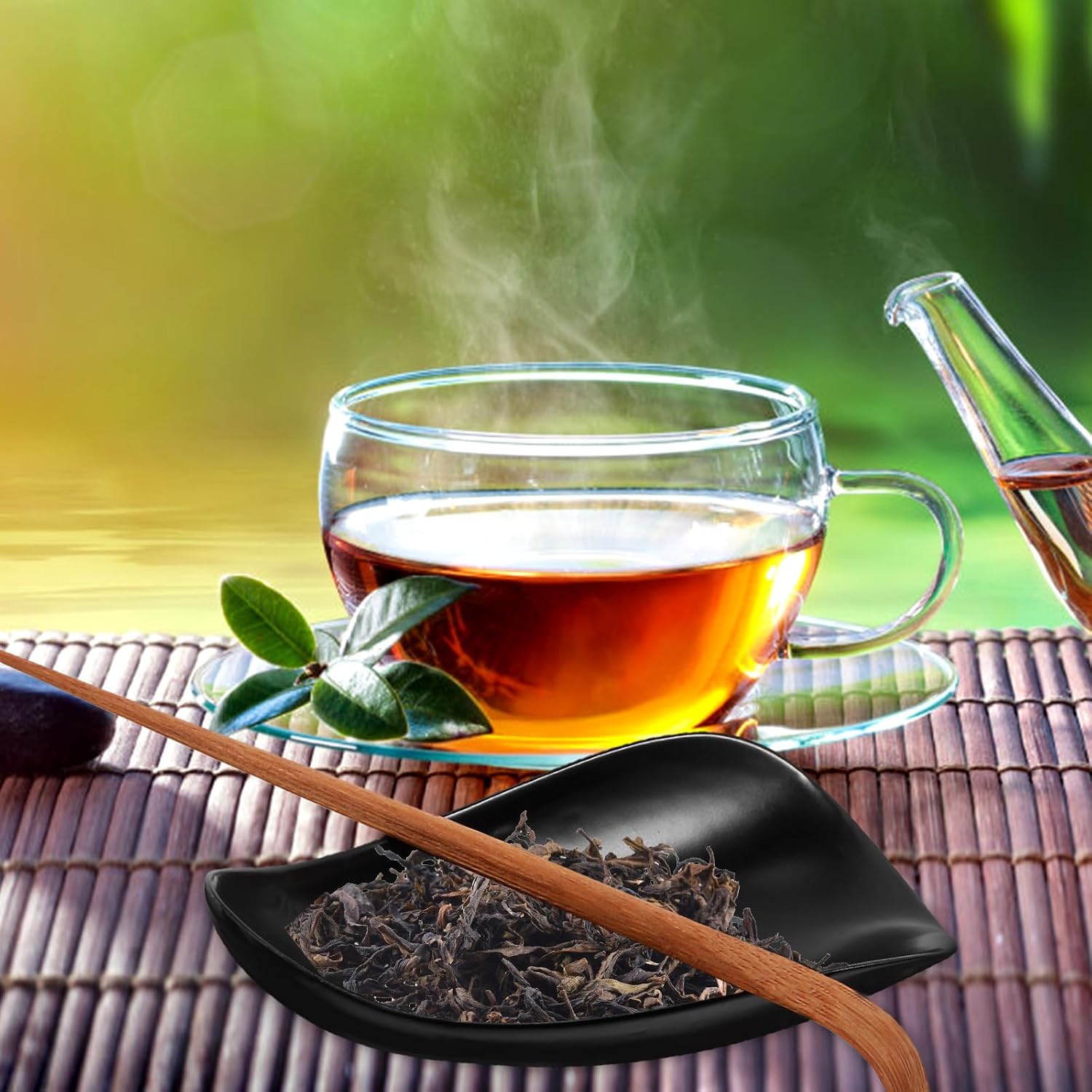 Ceramic Tea Scoop Set Dual Tea Leaf Measuring Spoons