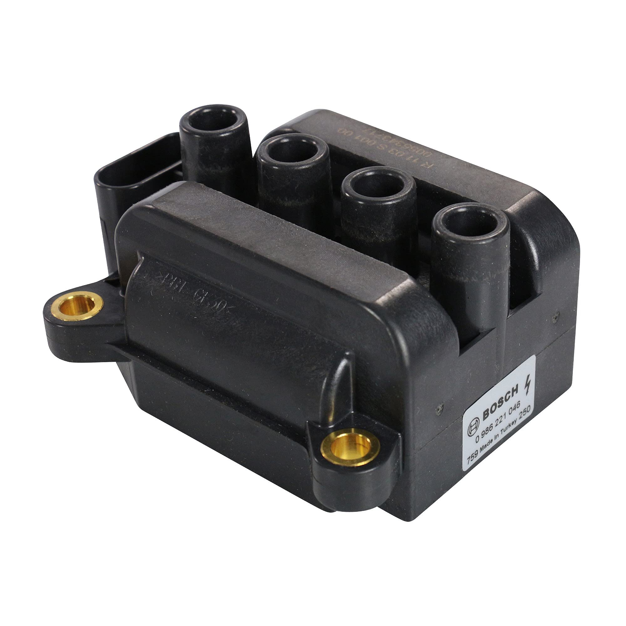 BOSCH Bobina d'accensione 0986221046 Compatibile con: DACIA LOGAN, LOGAN II, LOGAN MCV II, SANDERO, SANDERO II, RENAULT CLIO II, CLIO III, CLIO III Grandtour, CLIO IV, CLIO IV Grandtour, KANGOO
