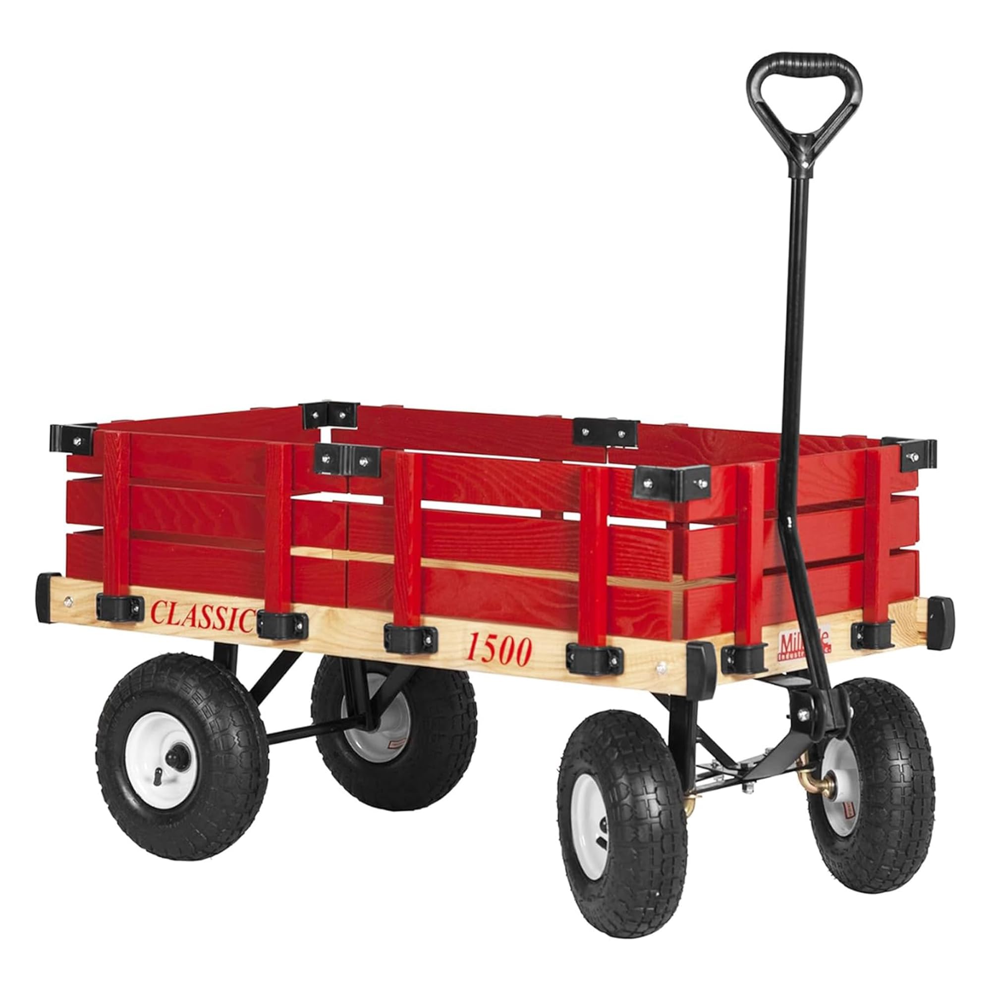 Millside Industries Classic Wood Wagon with Red Removable Wooden Racks