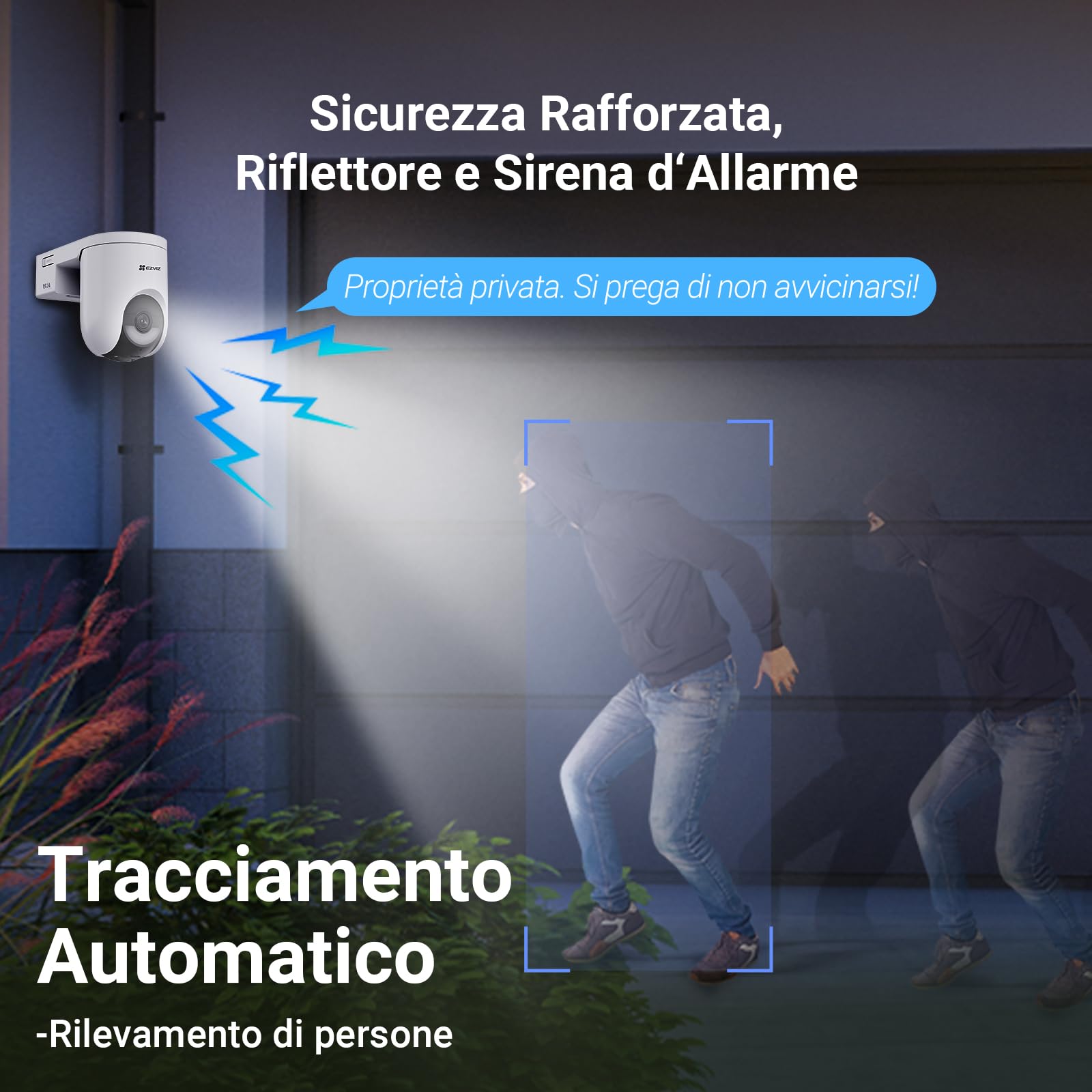 EZVIZ HB8 Lite 4G Telecamera Wi-Fi Esterno Senza Fili con Pannello Solare, Risoluzione 2K+, Scheda SIM Inclusa, Connettività 4G LTE & Wi-Fi 6, Modalità AOV, Rilevamento Umano/Veicoli, PTZ 360°
