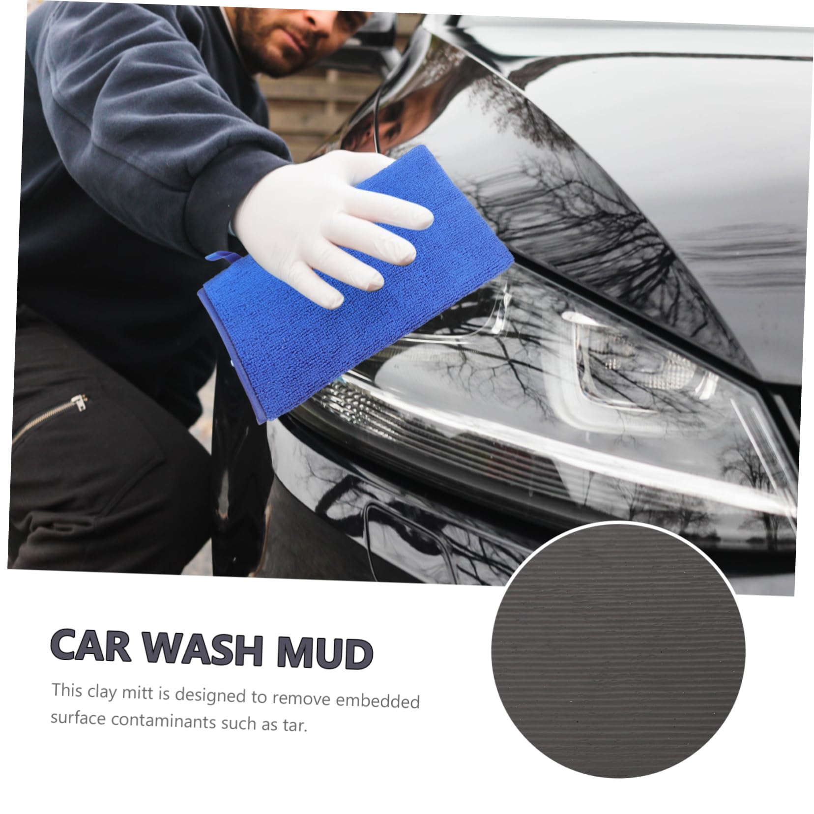 iplusmile 3pezzi Guanti Di Pulizia Auto Argilla Guanti Lavaggio Auto Per Rimozione Rapida Di Polvere e Impurità Facile Utilizzo e Lavabili Blu