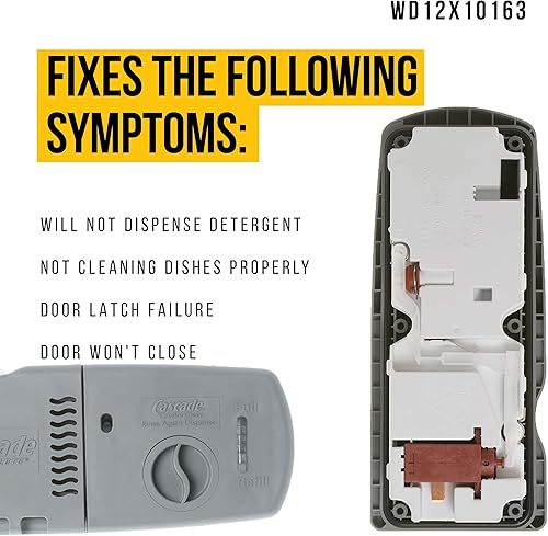 Miniatura 3 de WD12X10163 - Dispensador de tapa de enjuague de detergente compatible con lavavajillas Hotpoint GE. Reemplaza AP3767572 AH958966 EA958966 PS958966 -