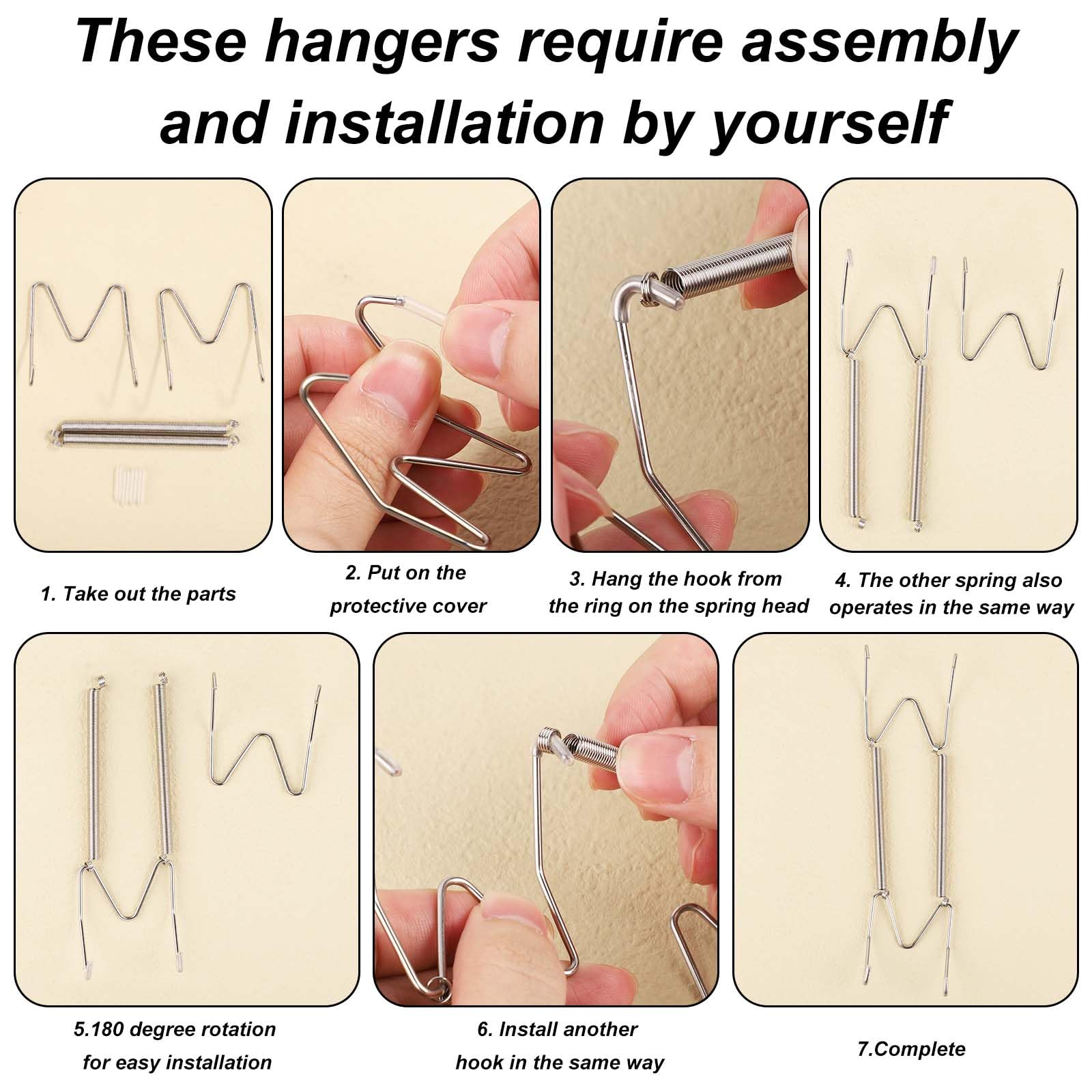 4 Pack Plate Hangers for The Wall 6/8/10/12 Inch Plate Wall Holder Stainless Steel W-Shaped Plate Hooks Vertical Dish Display Wall Mount for Decorative Plates Antique Arts (Silver) - Image 4