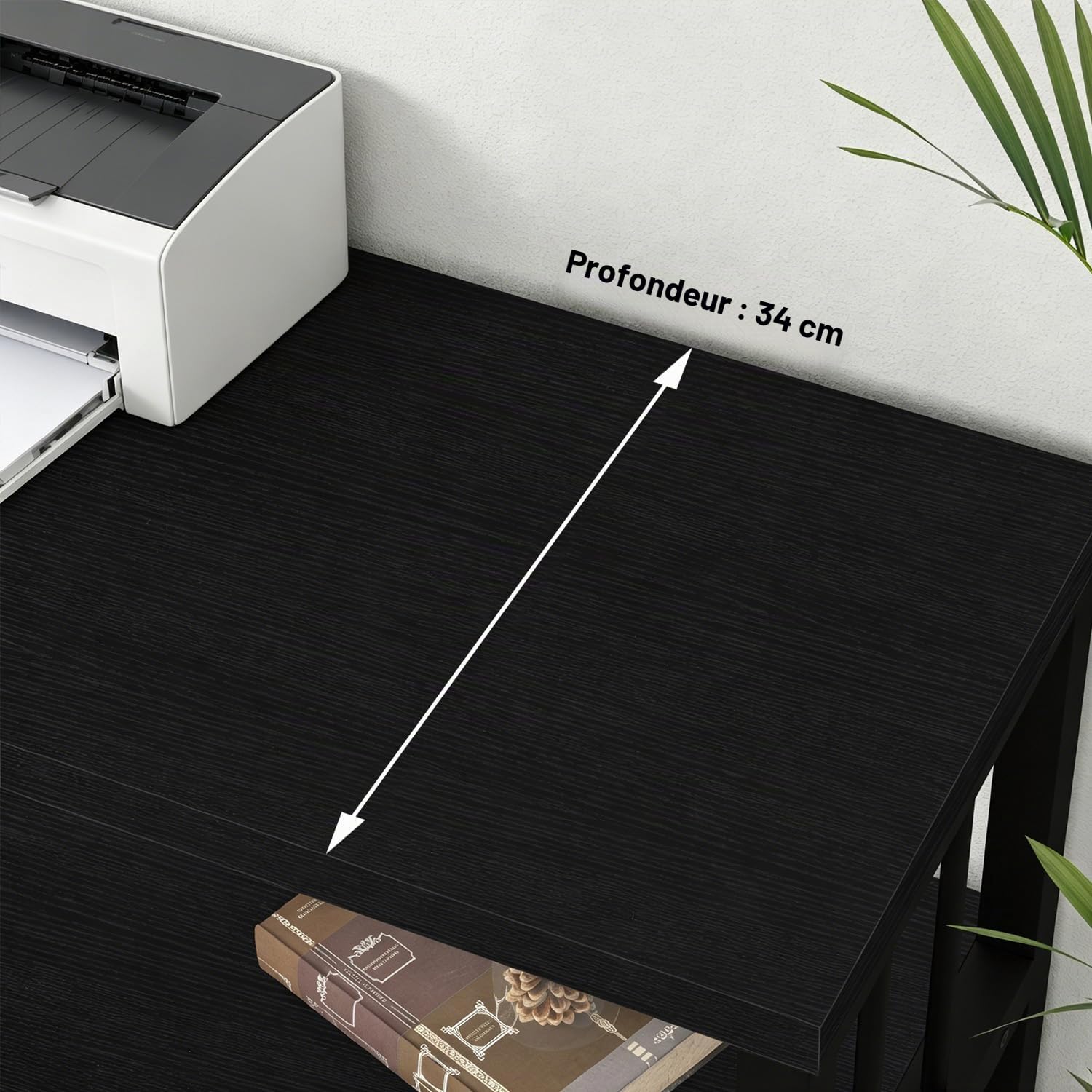 IBF Bibliothèque 5 Cubes 120cm métal Rustique Rangement Basse Chêne Noir | Étagère Cubique Cadre Métal Renforcé Panneau Anti Rayure Pieds Ajustables Autoportant sans Perçage Rangement Manga Plantes