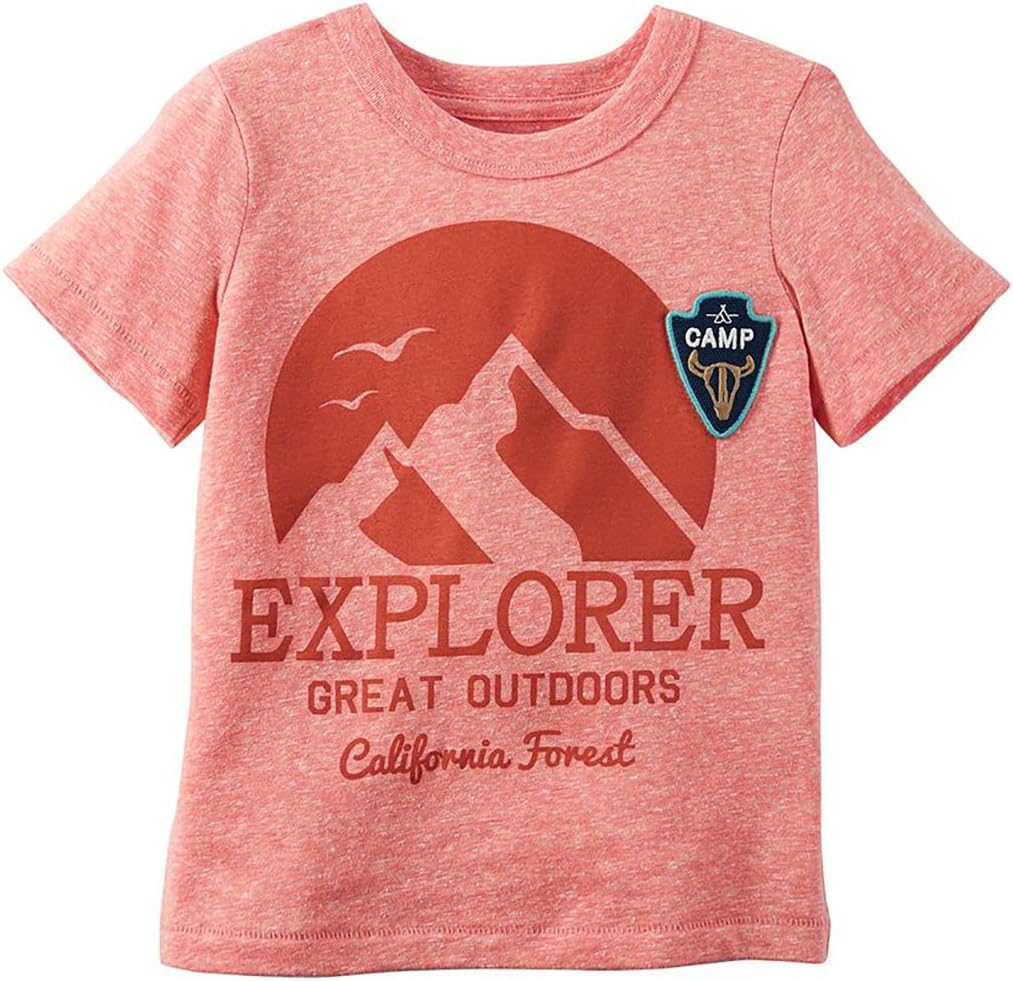 Camiseta naranja de manga corta "Explorer" para niño (4)