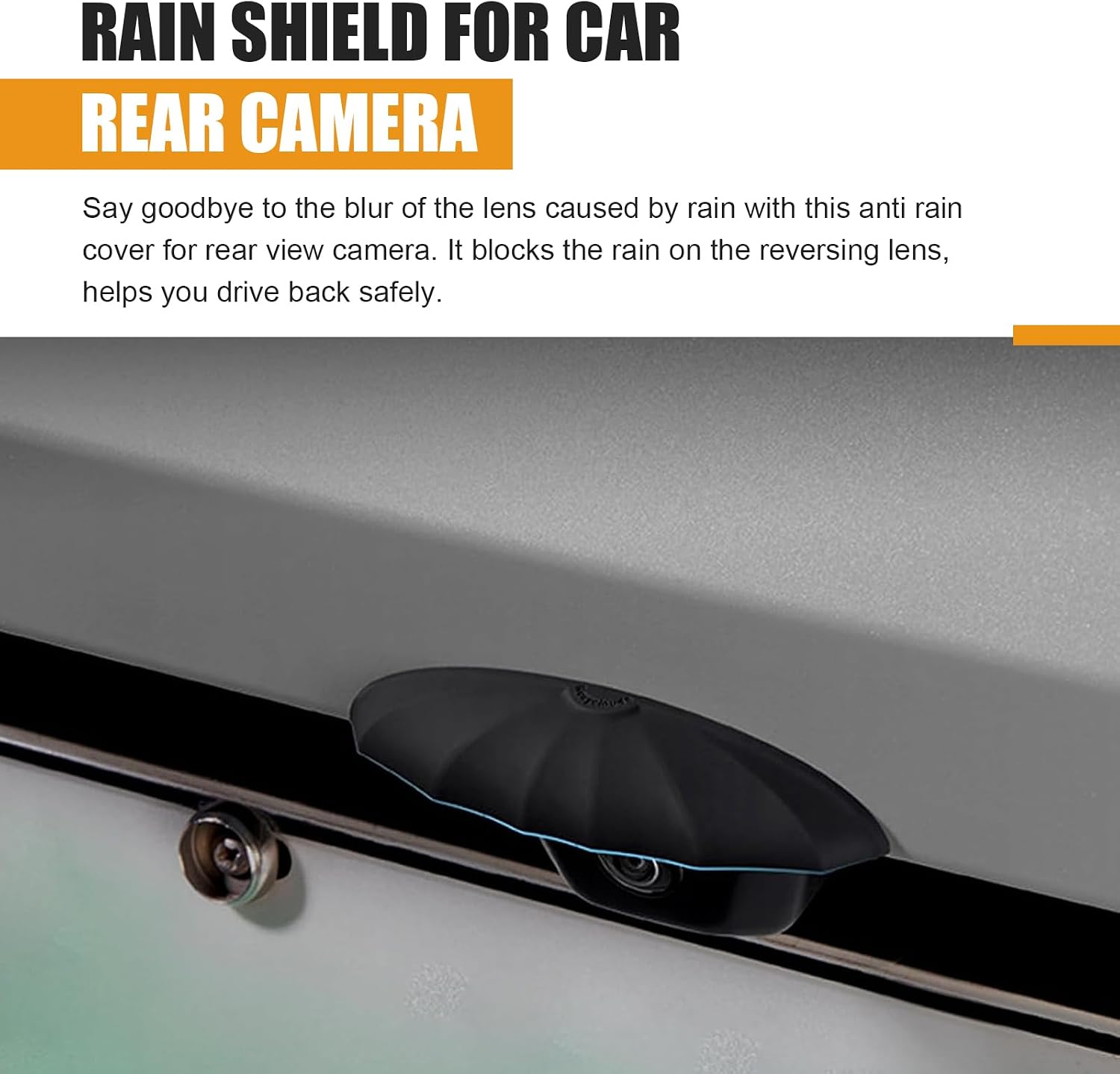 Car Rear View Camera Cover, Anti-Rain Backup Camera Shield, Black image 5