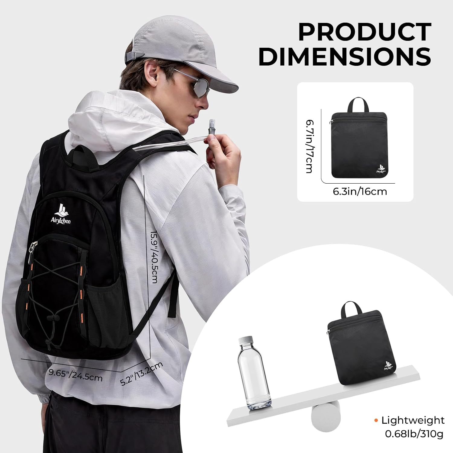 14L Small Hiking Backpack, Packable Travel Daypack for Men Women