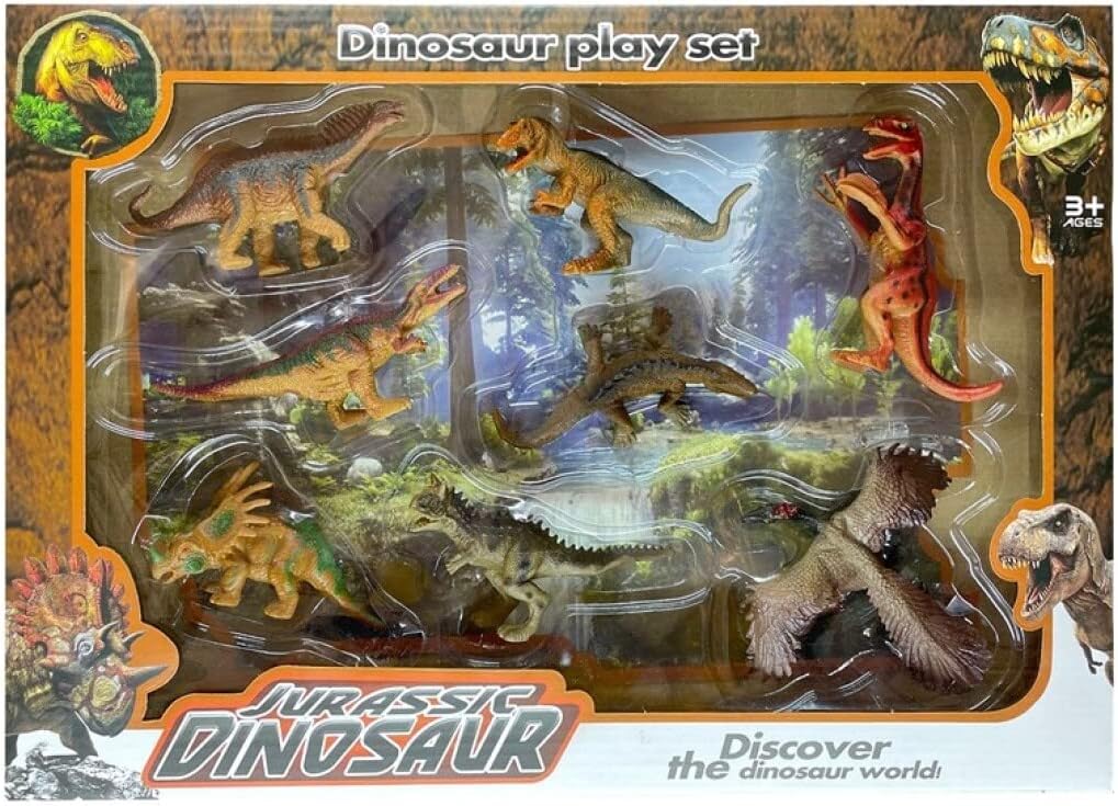 dimasa - Set of 8 Jurassic Dinosaur Dinosaurs and Prehistoric Creatures, Multicolor (DIM55612)