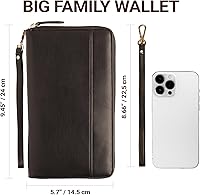 Vista 6 de Organizador de Documentos de Viaje - Funda RFID para Cartera de Pasaporte, Soporte Familiar para ID de Muñequera