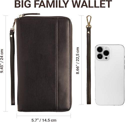 Miniatura 6 de Organizador de Documentos de Viaje - Funda RFID para Cartera de Pasaporte, Soporte Familiar para ID de Muñequera