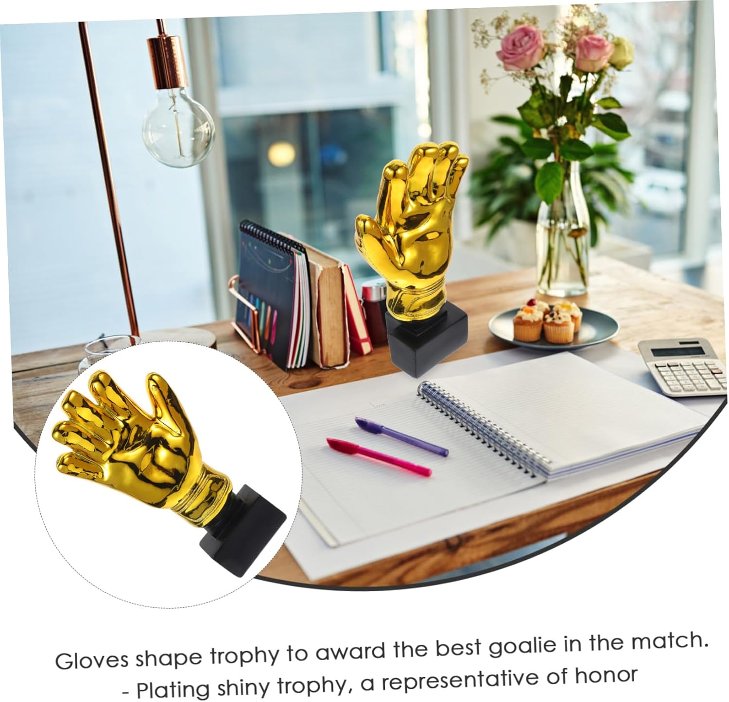 Resin Soccer Goalie Trophy with Base for Boys and Girls and Adults for School Office and Sports Recognition