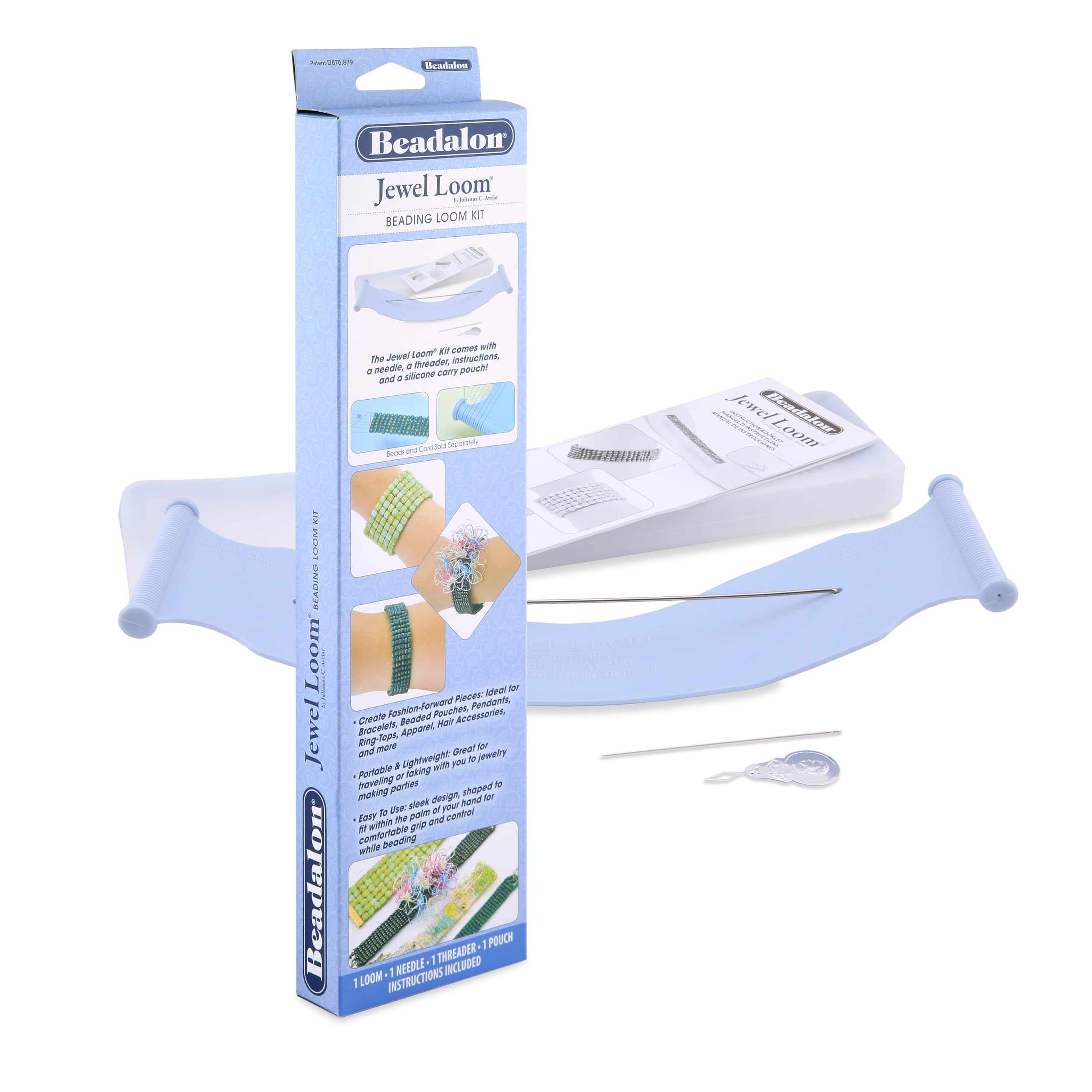 Beadalon Jewel Loom Kit with Bag, Needle & Threader – Complete Starter Set for Bracelets & Woven Designs