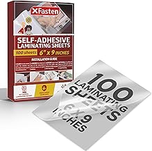 XFasten Self-Adhesive Laminating Sheets, 6 x 9 Inches (152.4mm x 0.22m), Pack of 100, 4.76 mil, Archival Safe and Yellowing Resistant Heavyweight Self Laminating Sheets