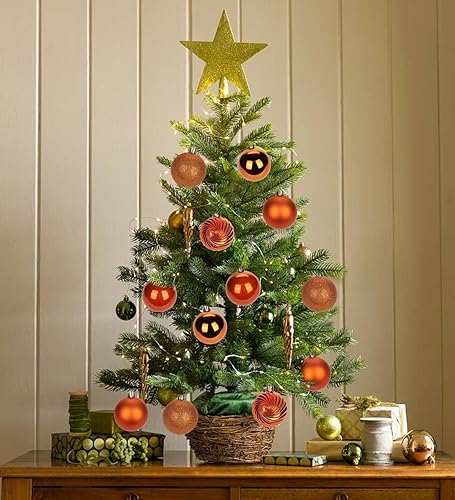 Miniatura 3 de Adornos de bolas de Navidad naranjas de 2.36 pulgadas 6 cm, 25 piezas, juego de adornos de Navidad irrompibles, bolas de Halloween, adorno naranja