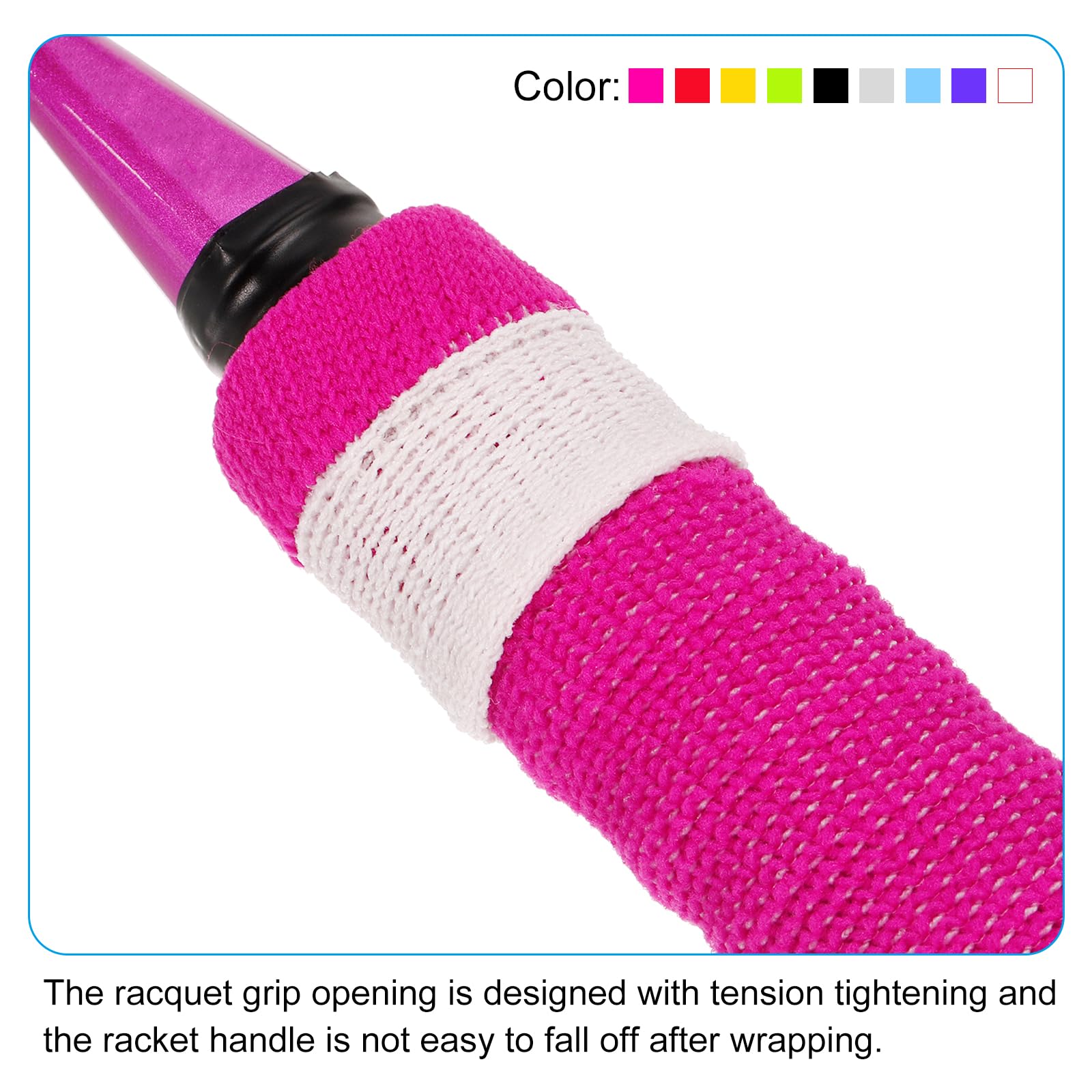 PATIKIL Sur-grips Antidérapants Pour Raquette – Lot De 4, Nylon Doux, Multi-usage (Tennis, Badminton, Vélo)