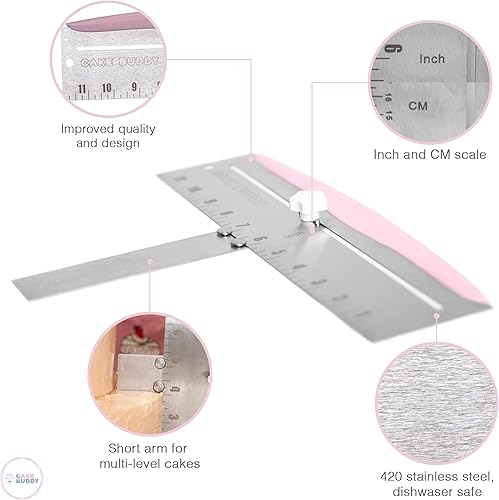 Miniatura 2 de Raspador ajustable para tartas, herramienta perfecta para decorar pasteles para glasear pasteles suaves y uniformes, herramienta más suave  Acero